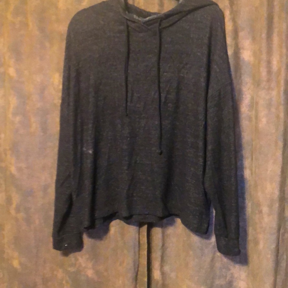 A long sleeve pullover. Black in color